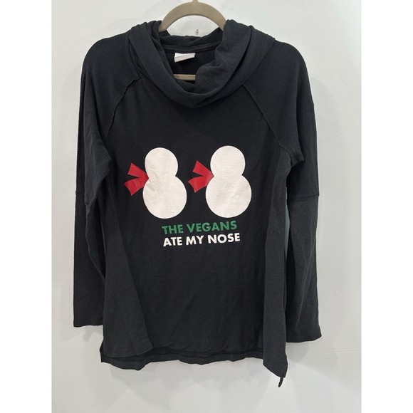 Columbia Women's Sweater M Graphic Christmas "The Vegans Ate My Nose" Funny - Picture 3 of 10